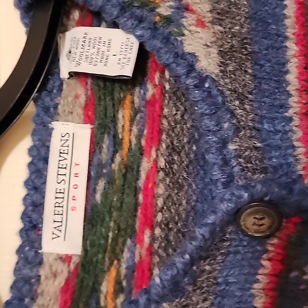 Multi Color Wool Button Up Sweater - image 2